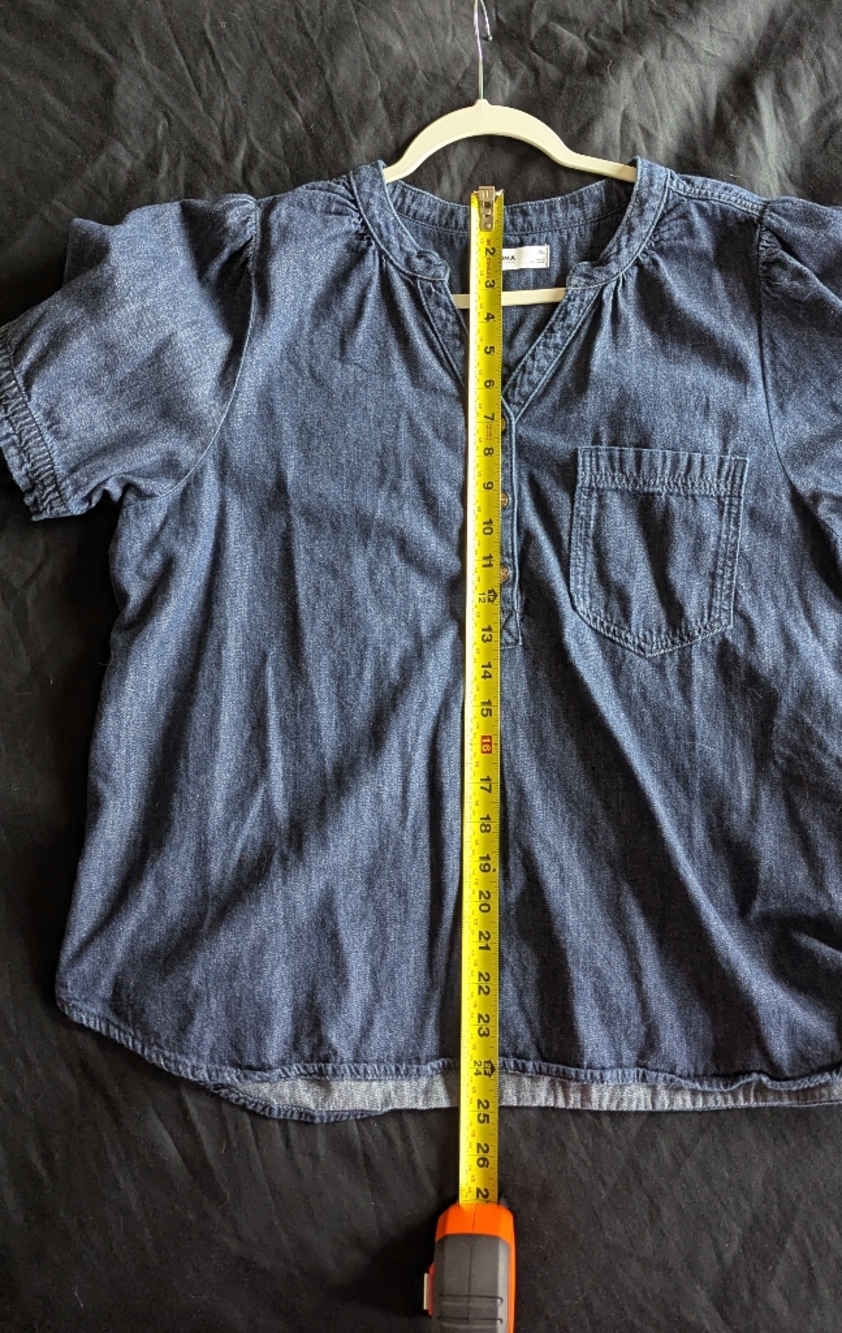 Sonoma Dark Indigo Denim Short Sleeve Henley Top - Picture 5 of 6